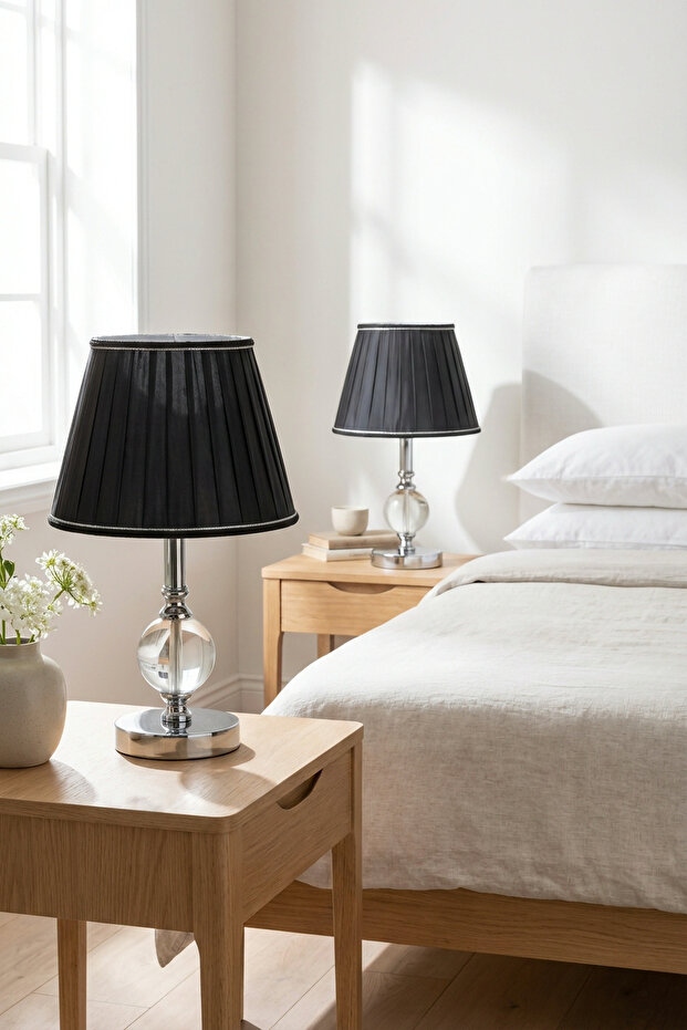 Plüton Çift Gümüş Abajur - 3