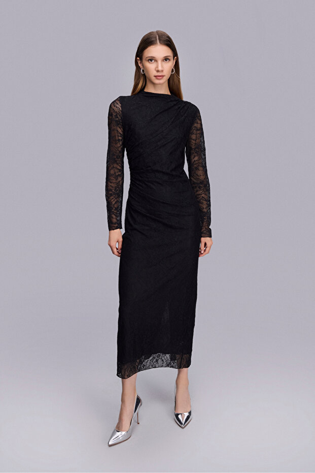 1642-1 ELBİSE SİYAH - 1