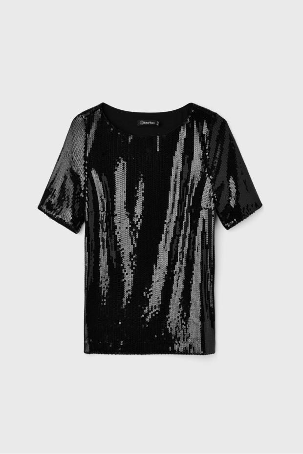 Half Sleeve Sequin Blouse - 4