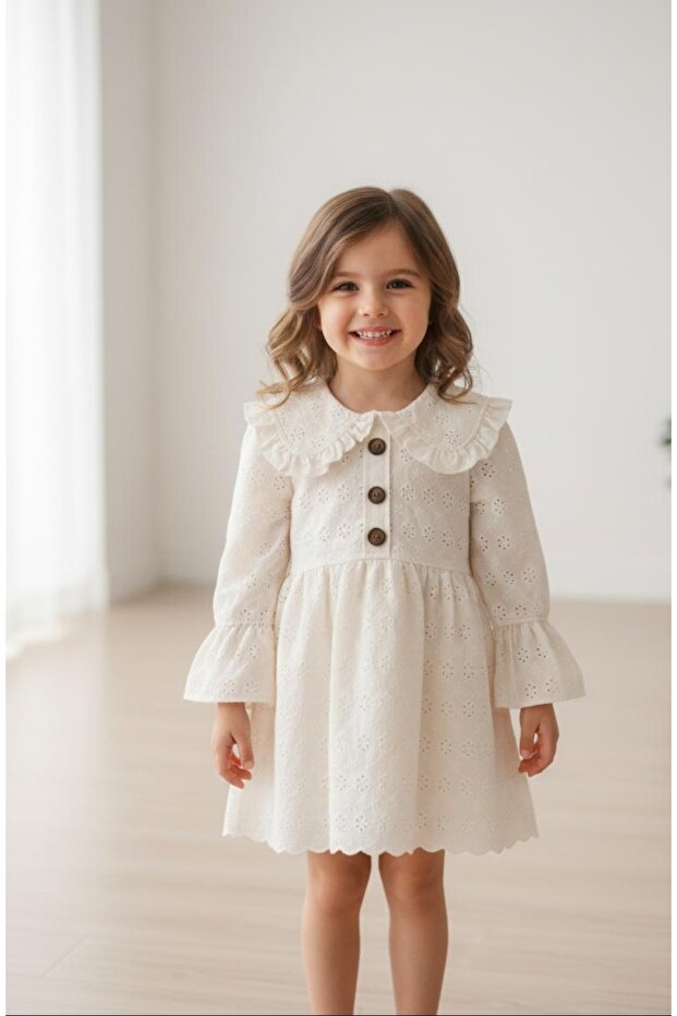 Kız Çocuk Yakalı Elbise - 1