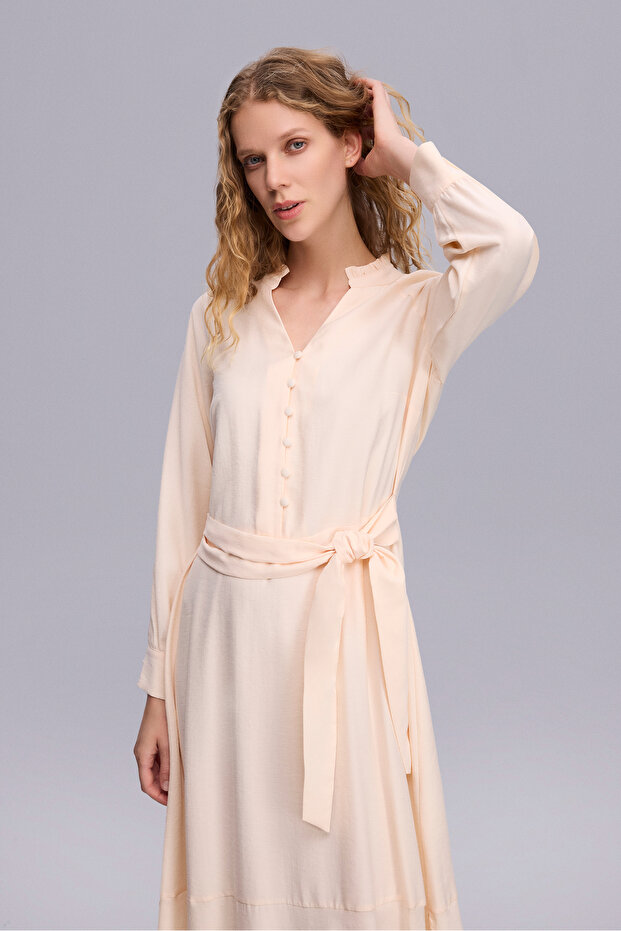 1692 ELBİSE KREM - 2