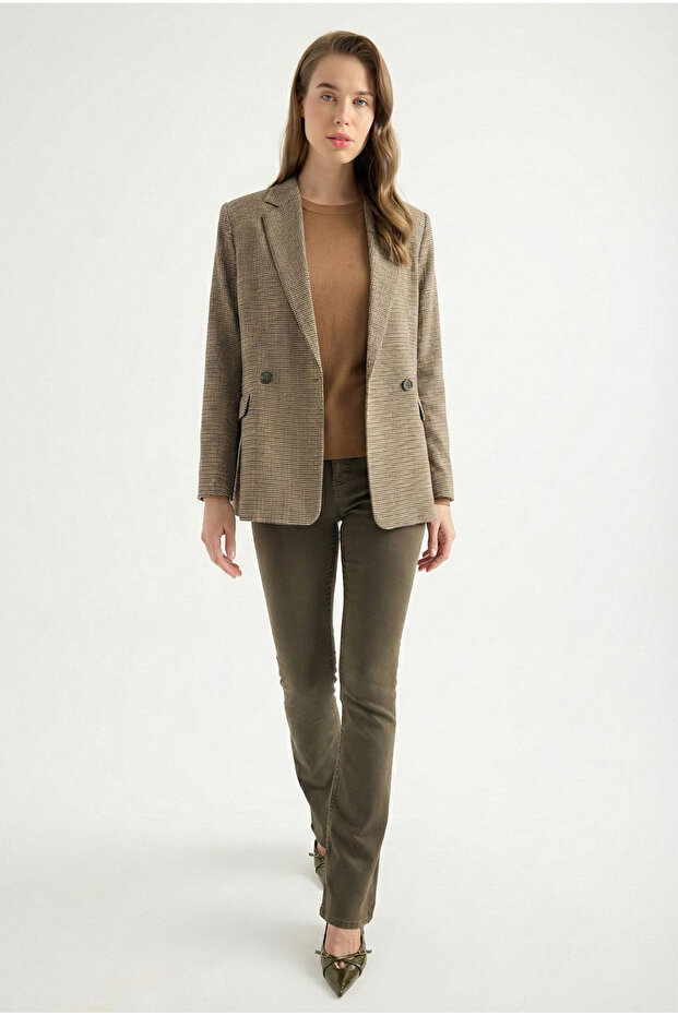 Wool Houndstooth Blazer Jacket - 2