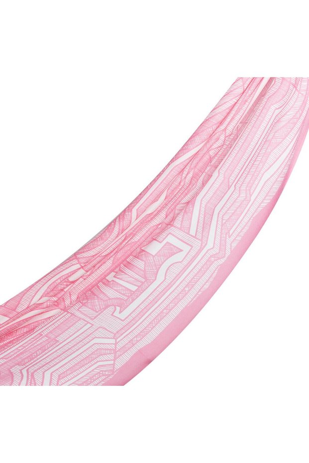 Sketch Patterned Shawl 10519-Pink