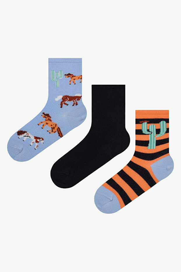 Boy's Horses 3-Piece Socks