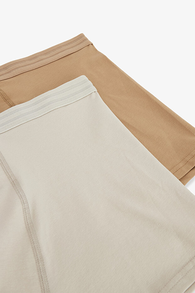 Erkek Pamuklu Basic Çok Renkli 2li Boxer - 4