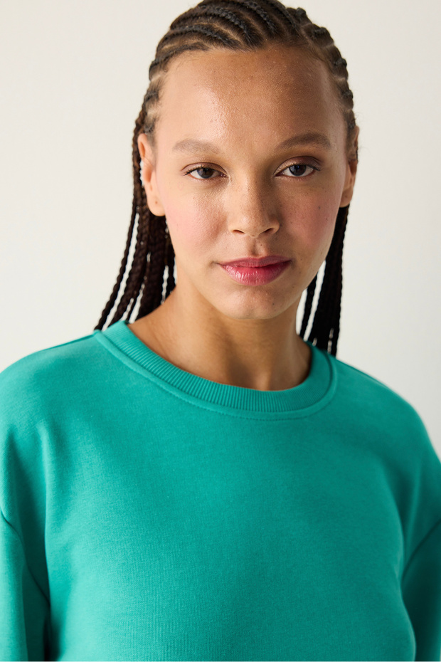 Oversize Active Yeşil Sweatshirt - 3