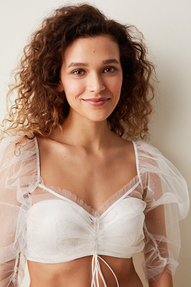 Beyaz Shinny Üst - 2