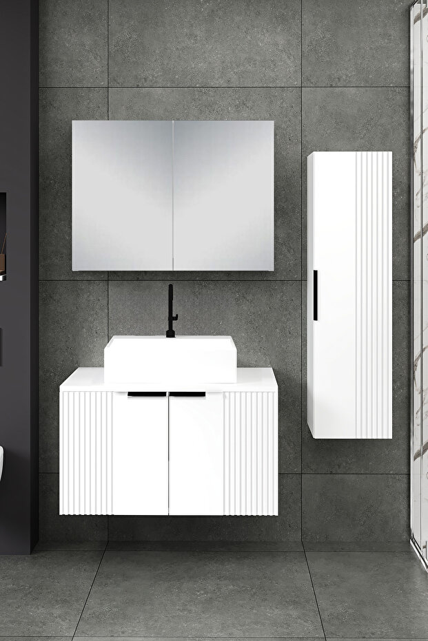 %100 Mdf 80 cm Chester Banyo Dolabı - 3