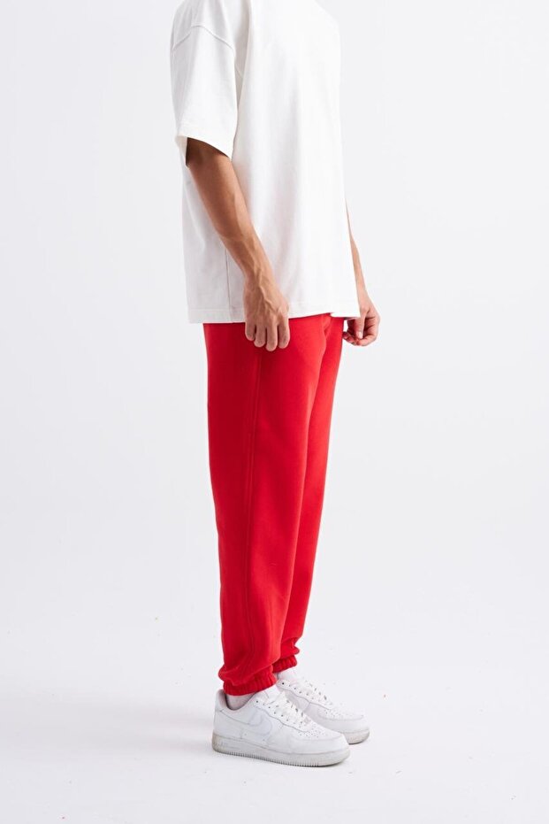 Men's Relaxed Jogger Basic Sweatpants Red - 3