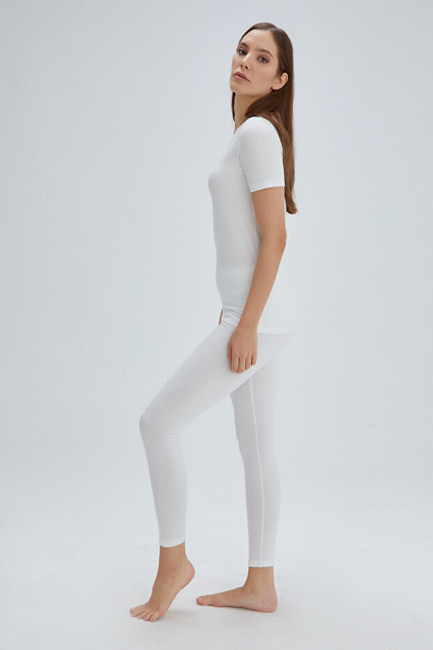 Ekru Kadın Termal Kısa Kol Üst - 7