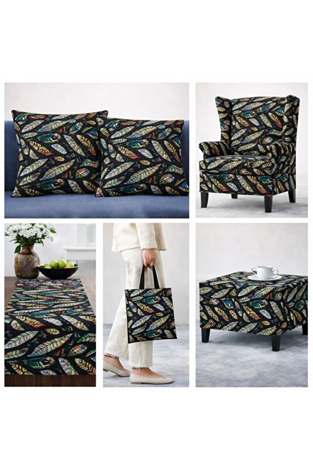 قماش تنجيد بطباعة رقمية منقوش بالريش - 3