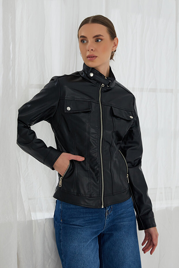 Women's Leather Coat 1024