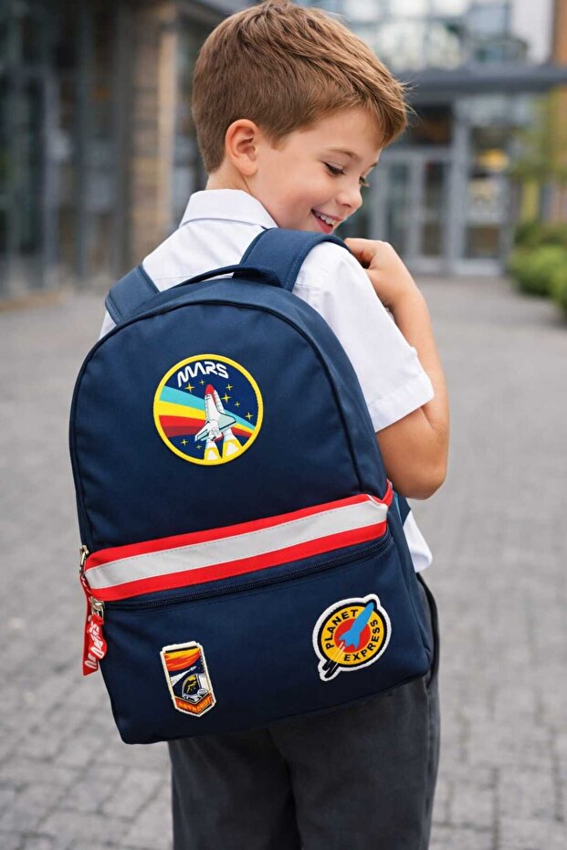 '''Mars Planet Express Astronaut'' School Backpack with Highlighter Three Compartments Ddcq4176