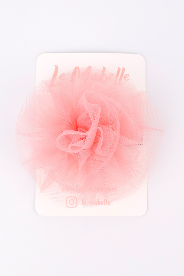 Salmon Tulle Flower Girl's Clip Buckle