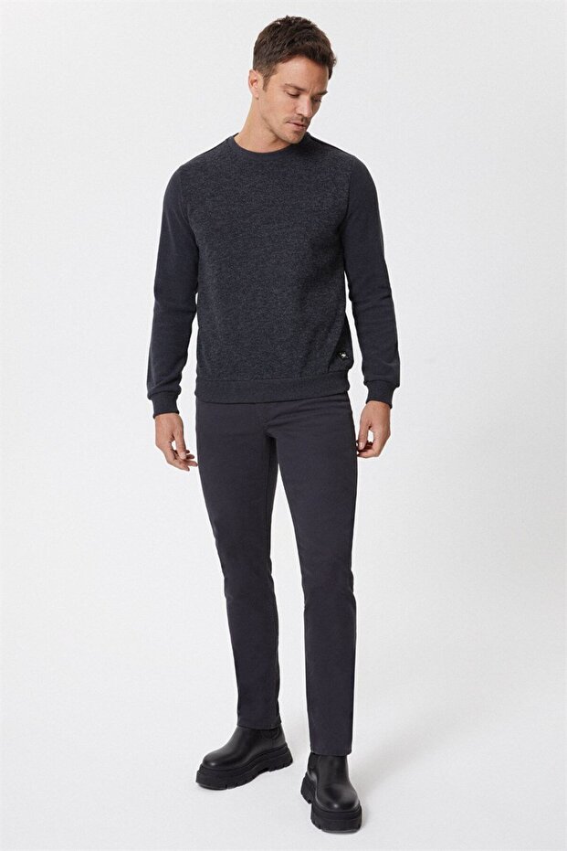 Crew Neck Gray Men's Sweatshirt 231 Lcm 241012 Newdıago