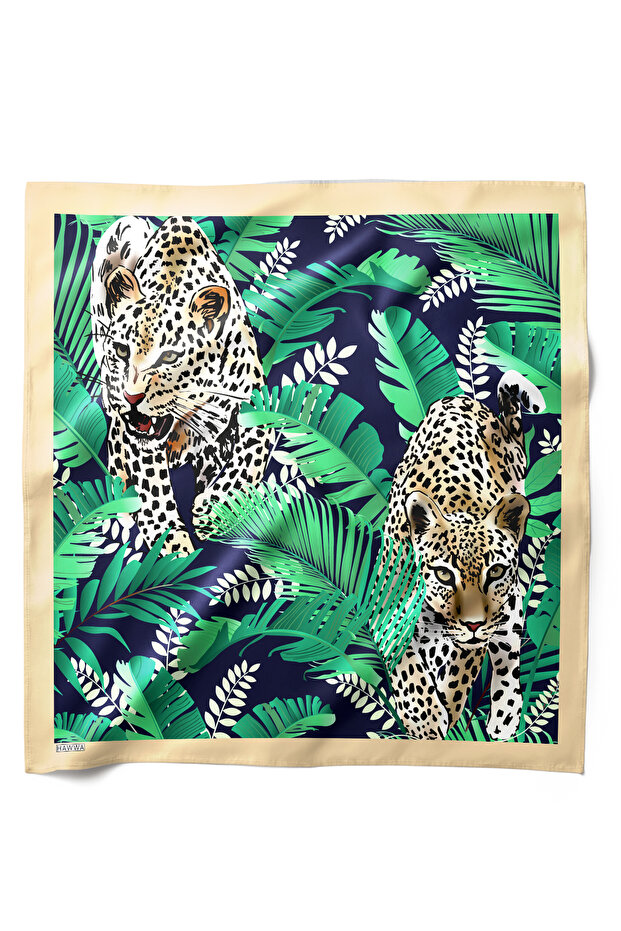 Leopard Patterned Bandana Scarf