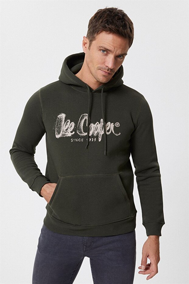 Gregory Erkek Kapüşonlu Sweatshirt Haki - 2