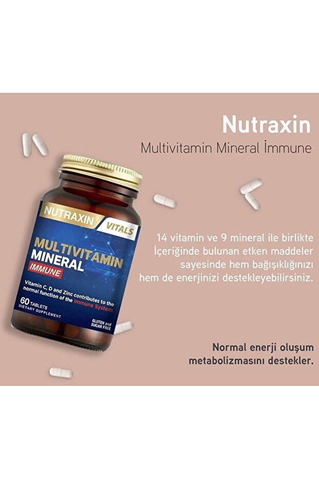 Multivitamin Mineral Immune Complex 60 Tbl - Magnezyum, C, D, Zinc, Demir, B12, Kolin, İyot - 6