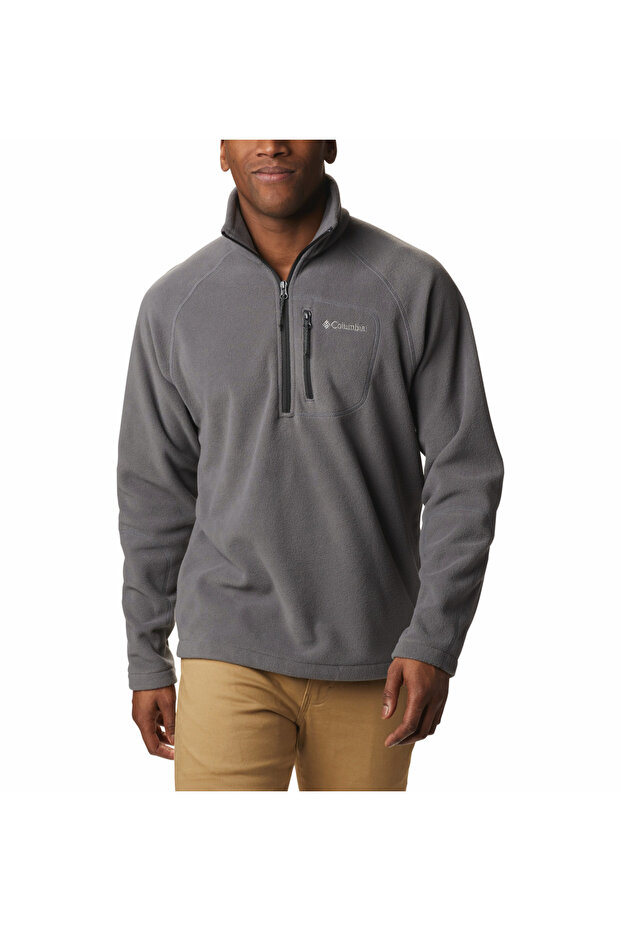 Men's Zipper Closure Mock Neck Long Sleeve Sweatshirt