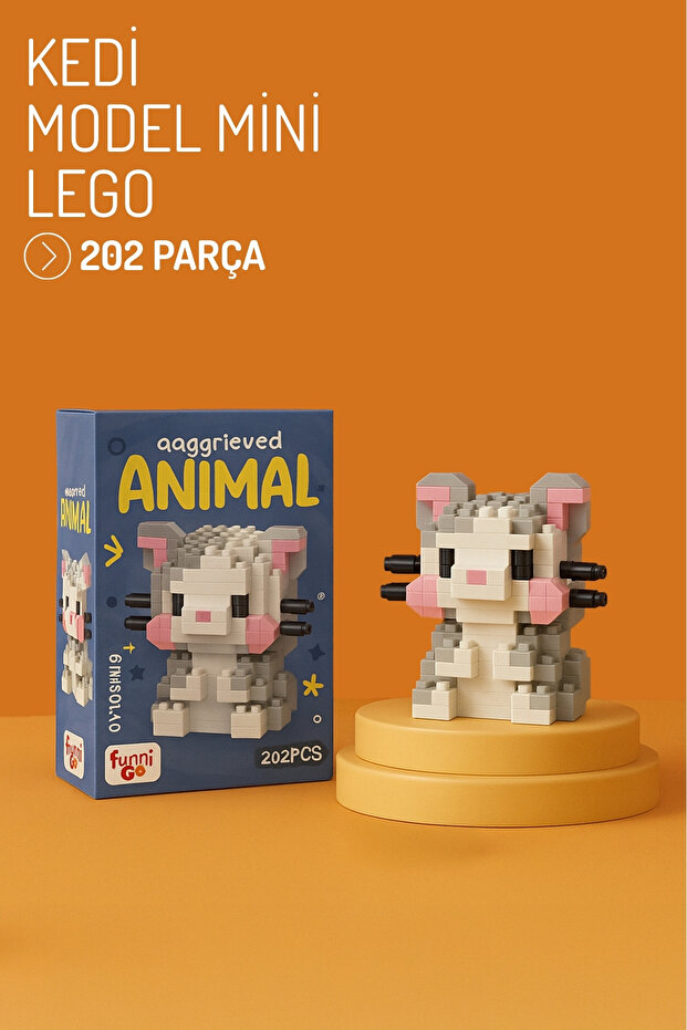 Kedi Model Karakter Figürü 3D Yapı Oyuncakları - 1