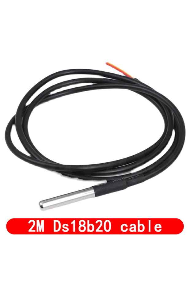 كابل DS18B20 بطول 2 متر، طقم وحدة استشعار درجة الحرارة DS18B20، مقاوم للماء، كابل استشعار رقمي بطول 100 سم، مصنوع من الفولاذ المقاوم للصدأ