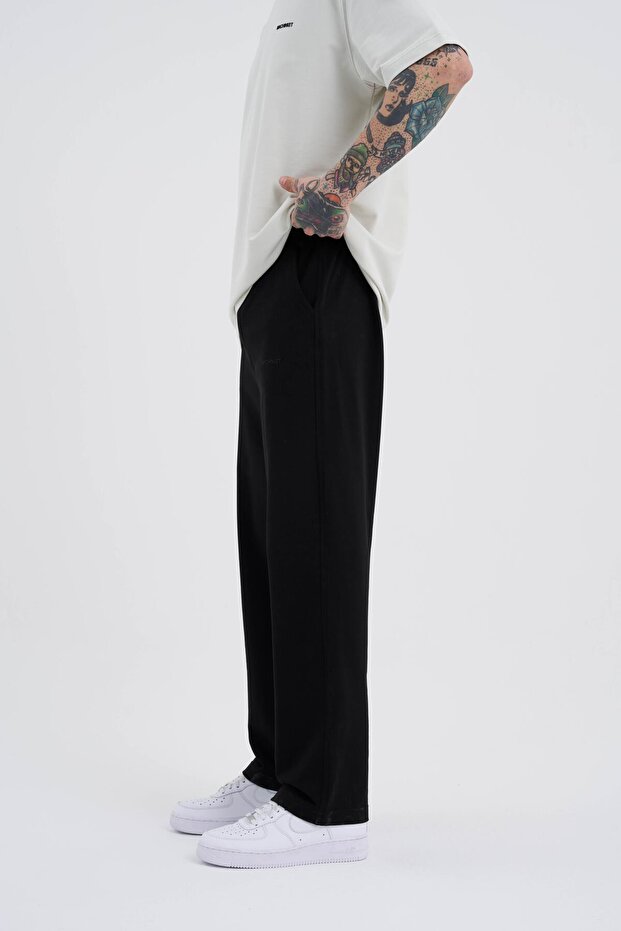 Relaxed Basic Baggy Eşofman Altı Siyah - 7