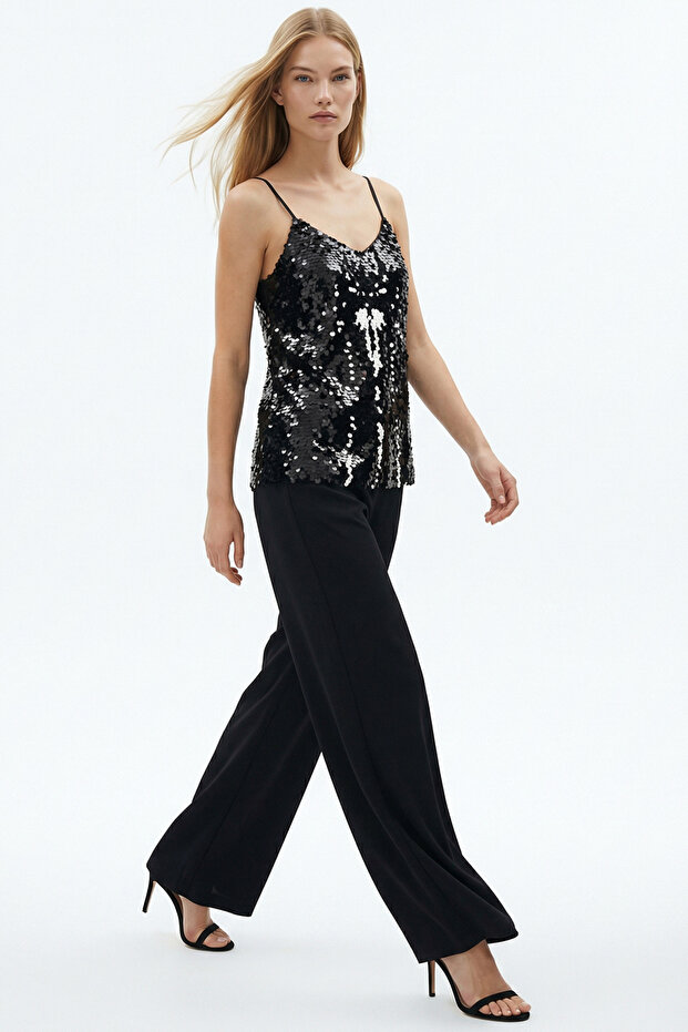 Strappy Sequin Regular Blouse - 8