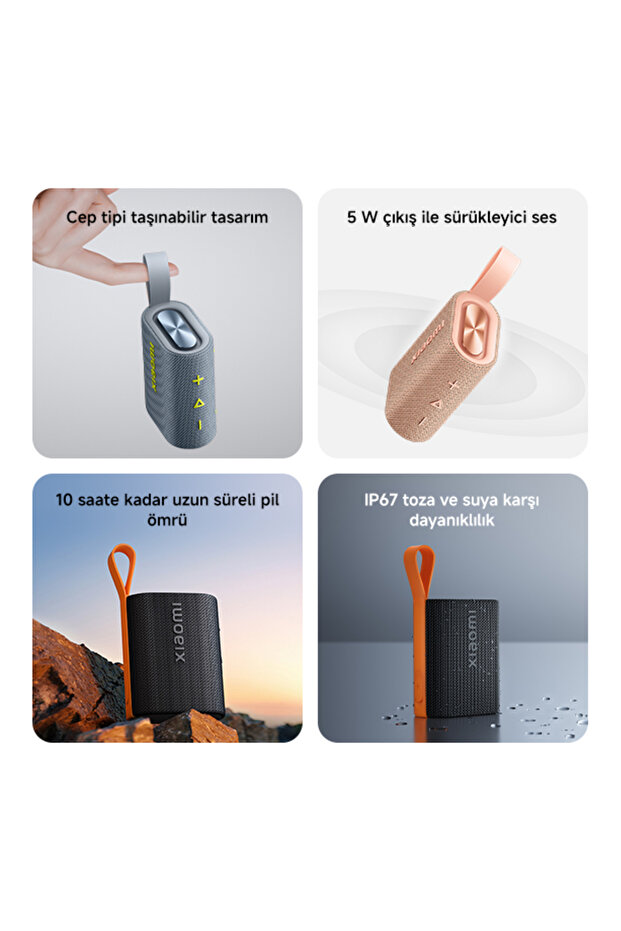 Sound Pocket S28D 5W IP67 Taşınabilir Bluetooth Hoparlör Siyah (Xiaomi Türkiye Garantili) - 2