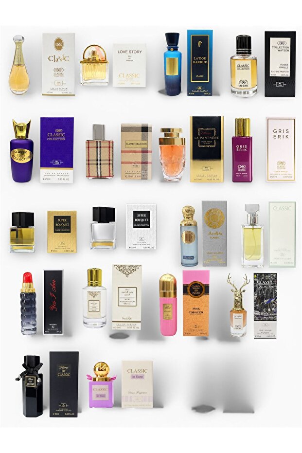 مجموعة عطور كلاسيك متميزة للنساء 25 مل (18 قطعة)