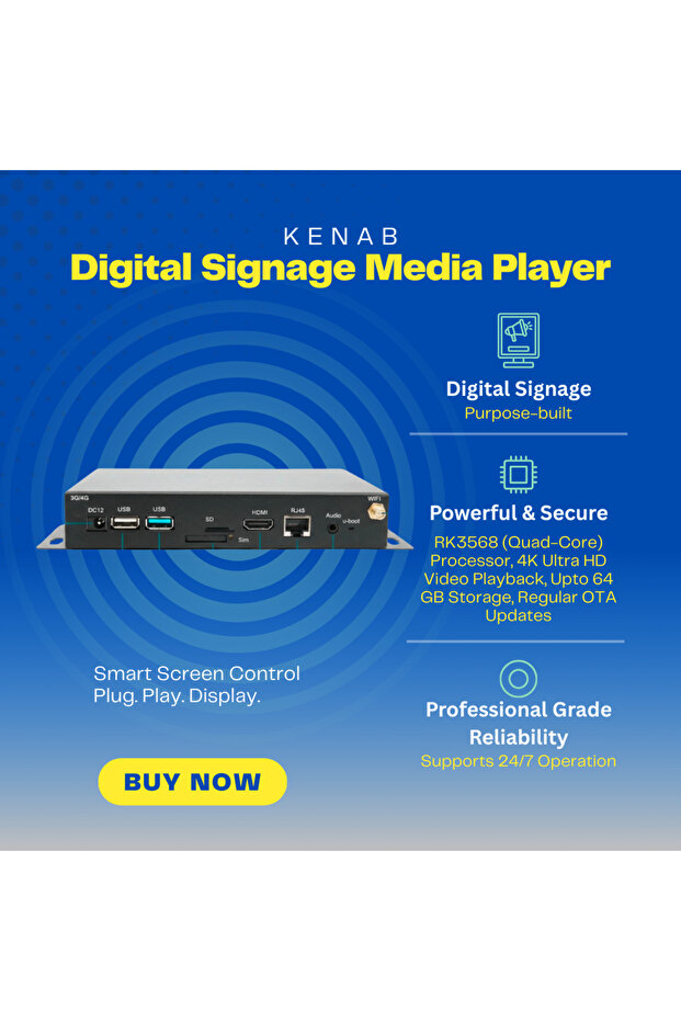 KENAB SM 3568A – Intelligent 4K Digital Signage Media Player