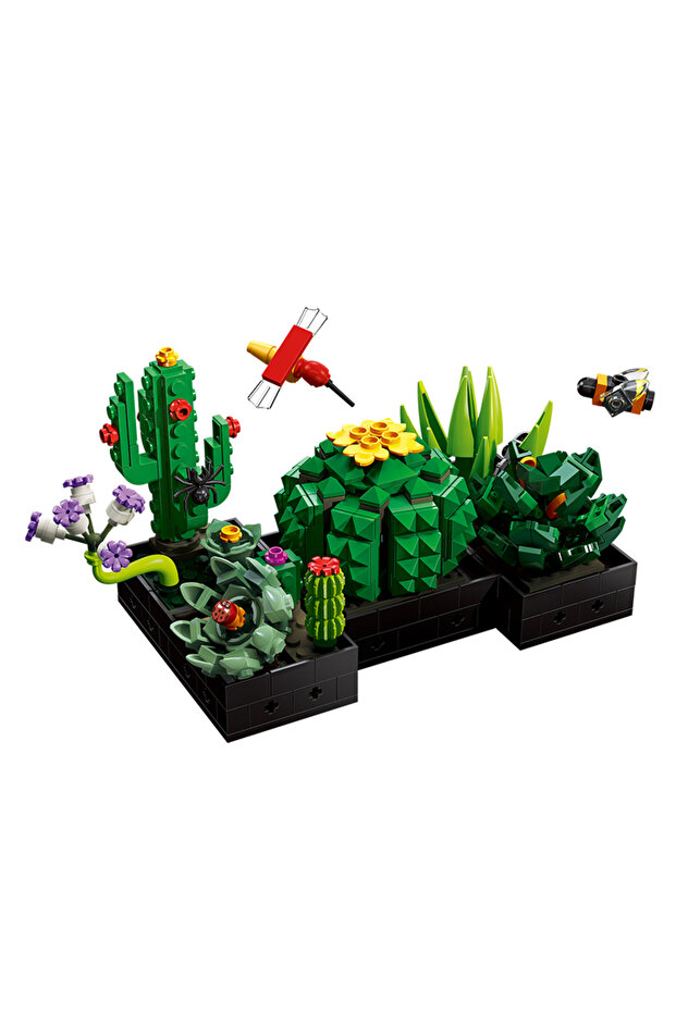 No Box 590PCS Succulent Plant Potted Building Blocks Set Flower Cactus Assemble Model Bricks Deskto