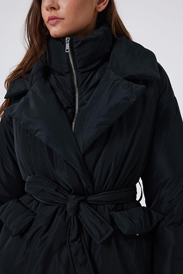 Amanda Kadın Mont Siyah - 4