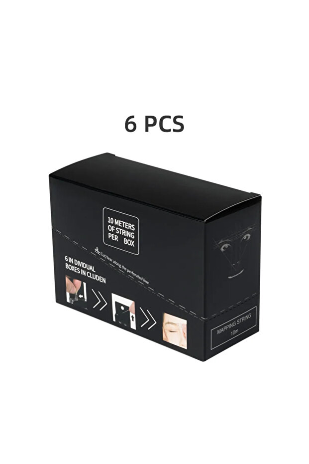 6pcs one set Black 6PC 10 Meters Mapping Pre-Ink String For Microblading Makeup Eyebrow Dyeing Liner