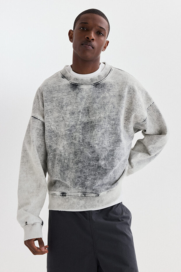Soluk Görünümlü Sweatshirt Oversized Fit - 1