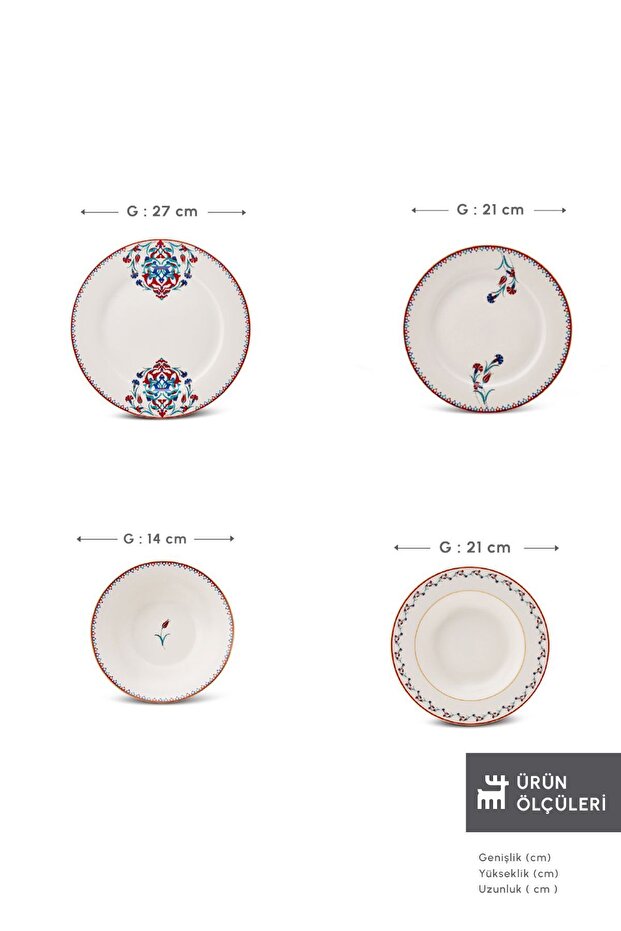 Elegance Bone Nakkaş 24 Parça 6 Kişilik Yemek Takımı - 2