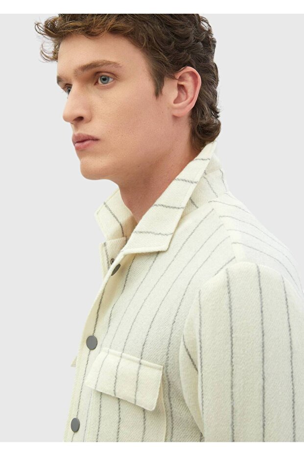 Ekru Gömlek Ceket - 5