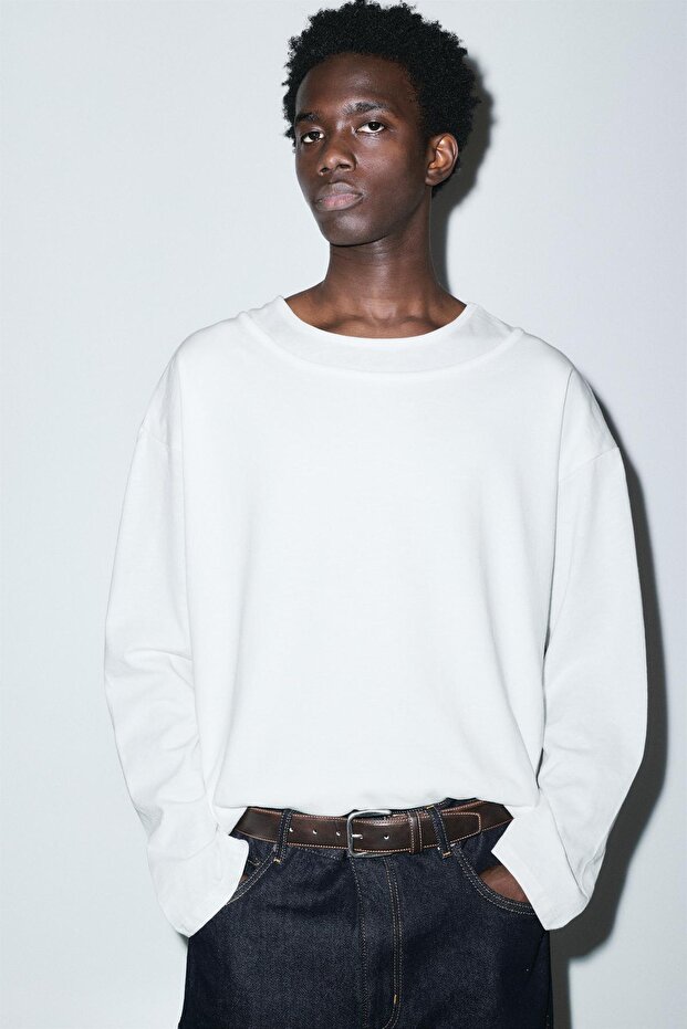 Dikişli suni deri kemer - 1