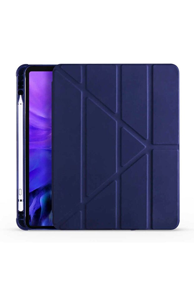 حافظة كمبيوتر لوحي ذكية متوافقة مع Ipad Air 10.9 2022 (الجيل الخامس) مع حامل قلم وحامل قابل للطي