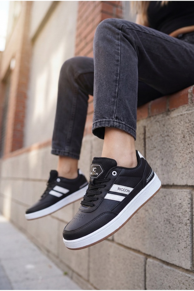 Unisex tenisky Zraudan 001234 Čiernobiely krep - 4