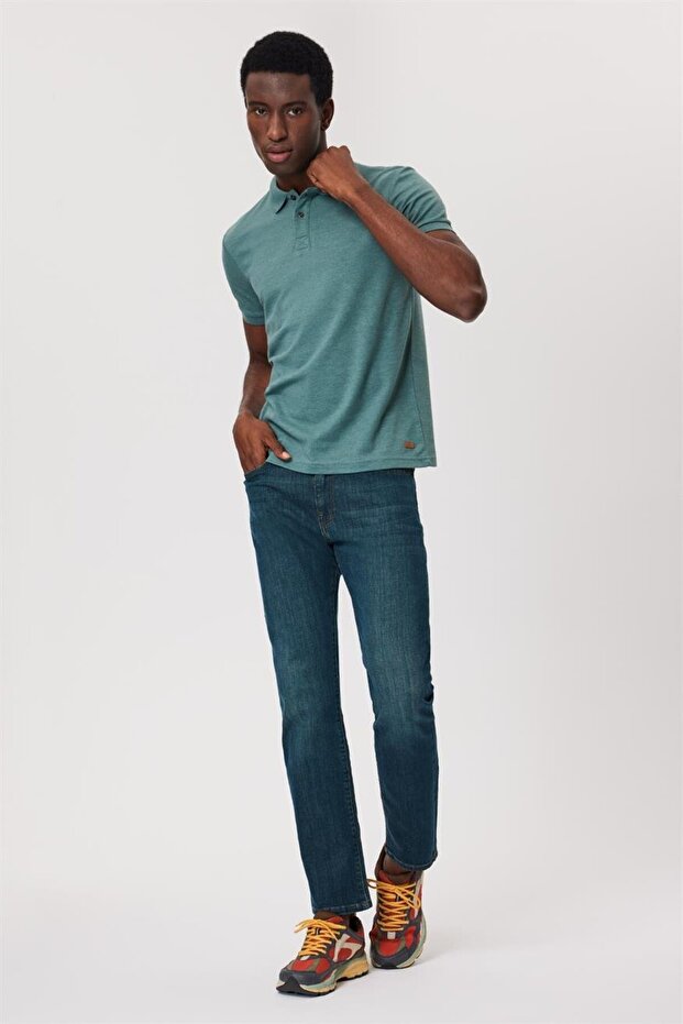 Miless Men's 100% Cotton Polo Collar T-Shirt Green