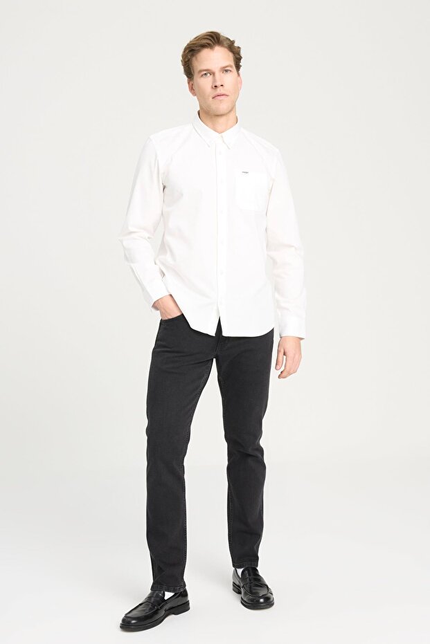Regular Fit Regular Cut 100% Cotton White Shirt