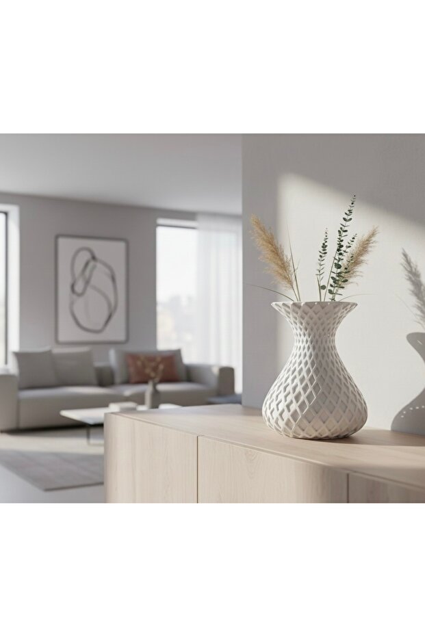 Modern Knitted Pattern Decorative Vase - 1