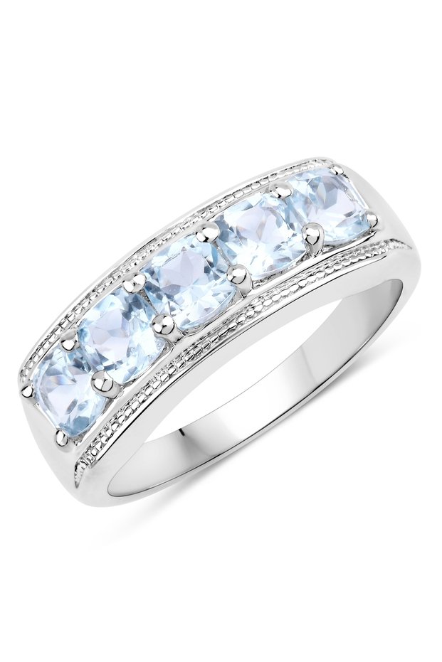 Edelsteinring Ring Sterling Silber Blautopas