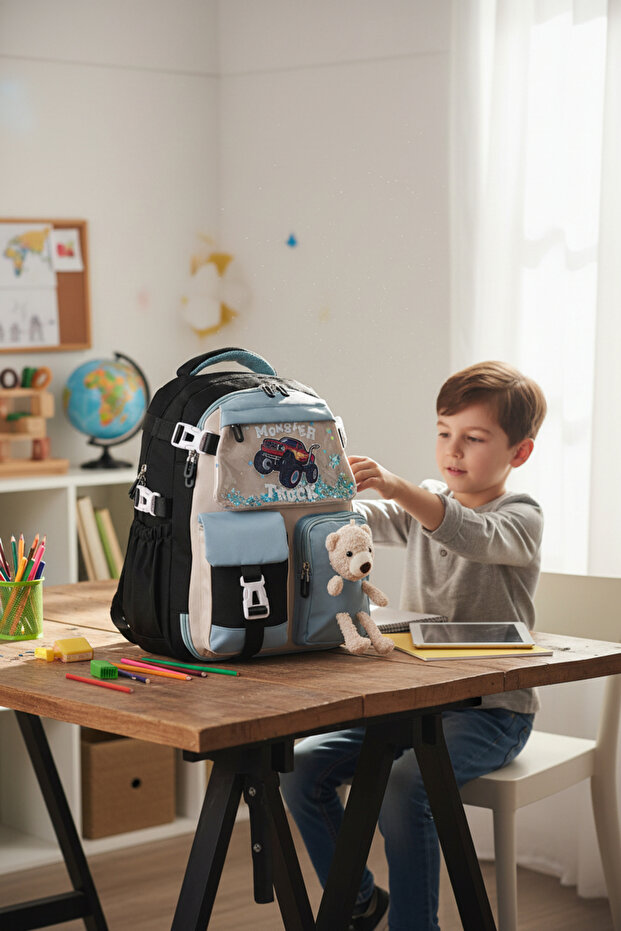 Relaxion 2175-1460 Imported Korean Style Unisex Children's Primary School Backpack