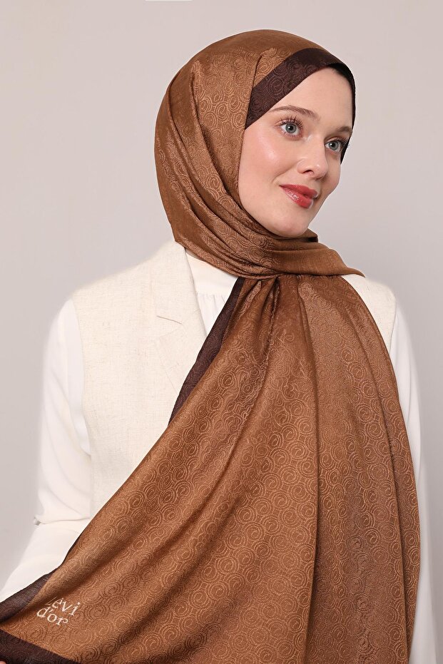 Taba Halka Desen Monogram Şal - 1