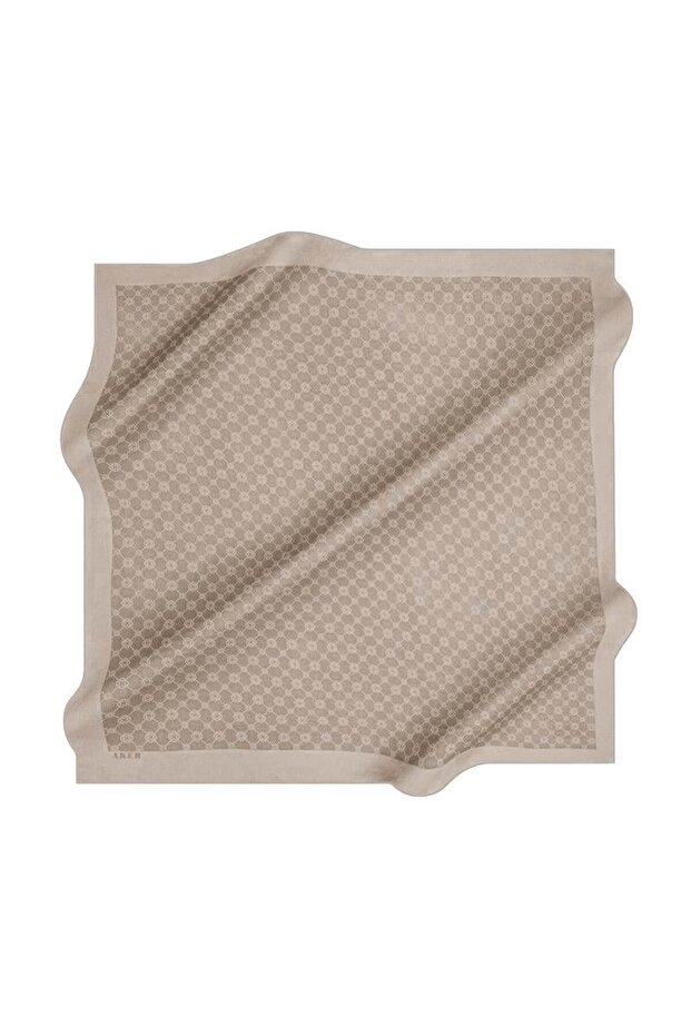 Elegance Monogram Eşarp - 1090500-983 - Sütlü Kahve - 2