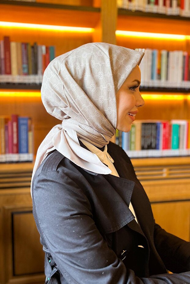 Eșarfă Elegance Monogram -1090500-982 - Nurcă - 1