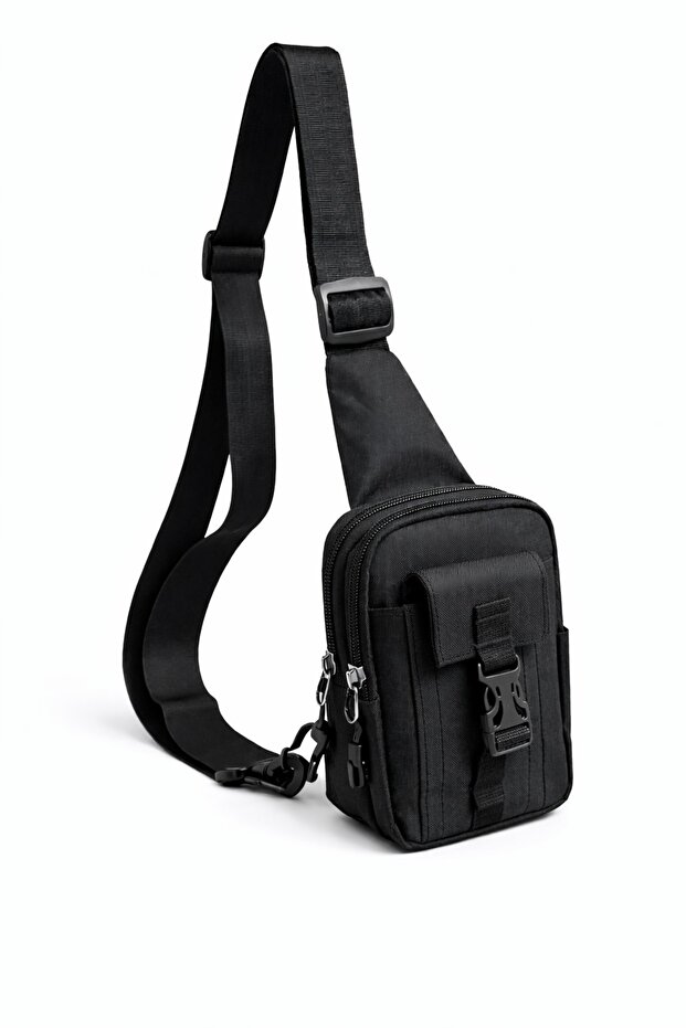 Av A Dos Siyah Unisex Telefon Bölmeli Taktik Çapraz Bel Çanta Göğüs Seyahet Günlük Bodybag Freebag Slingbag