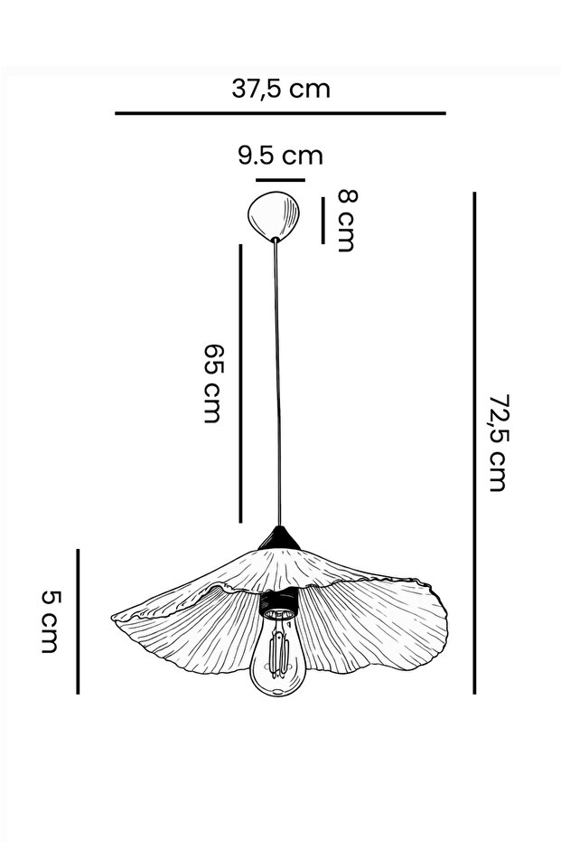 Dark Avf Siyah Sarkıt Avize - 40 cm - 6