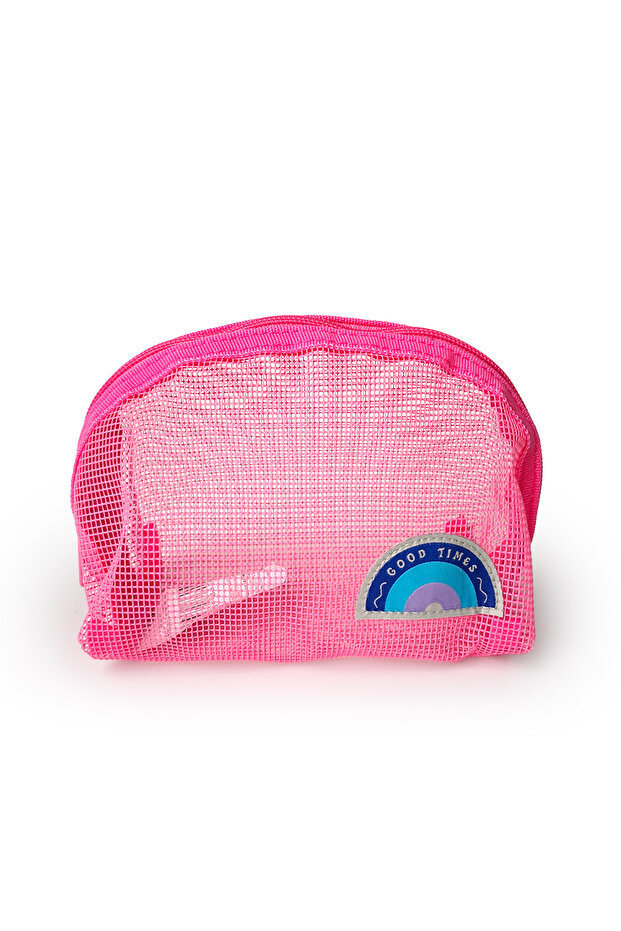 Mesh Makyaj Çantası Pembe - 2